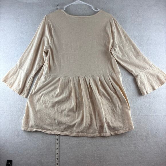 Style &Co Blouse 3/4 Bell Sleeve Peasant Boho Cottage Neutral Staple Feminine XL - Picture 9 of 11